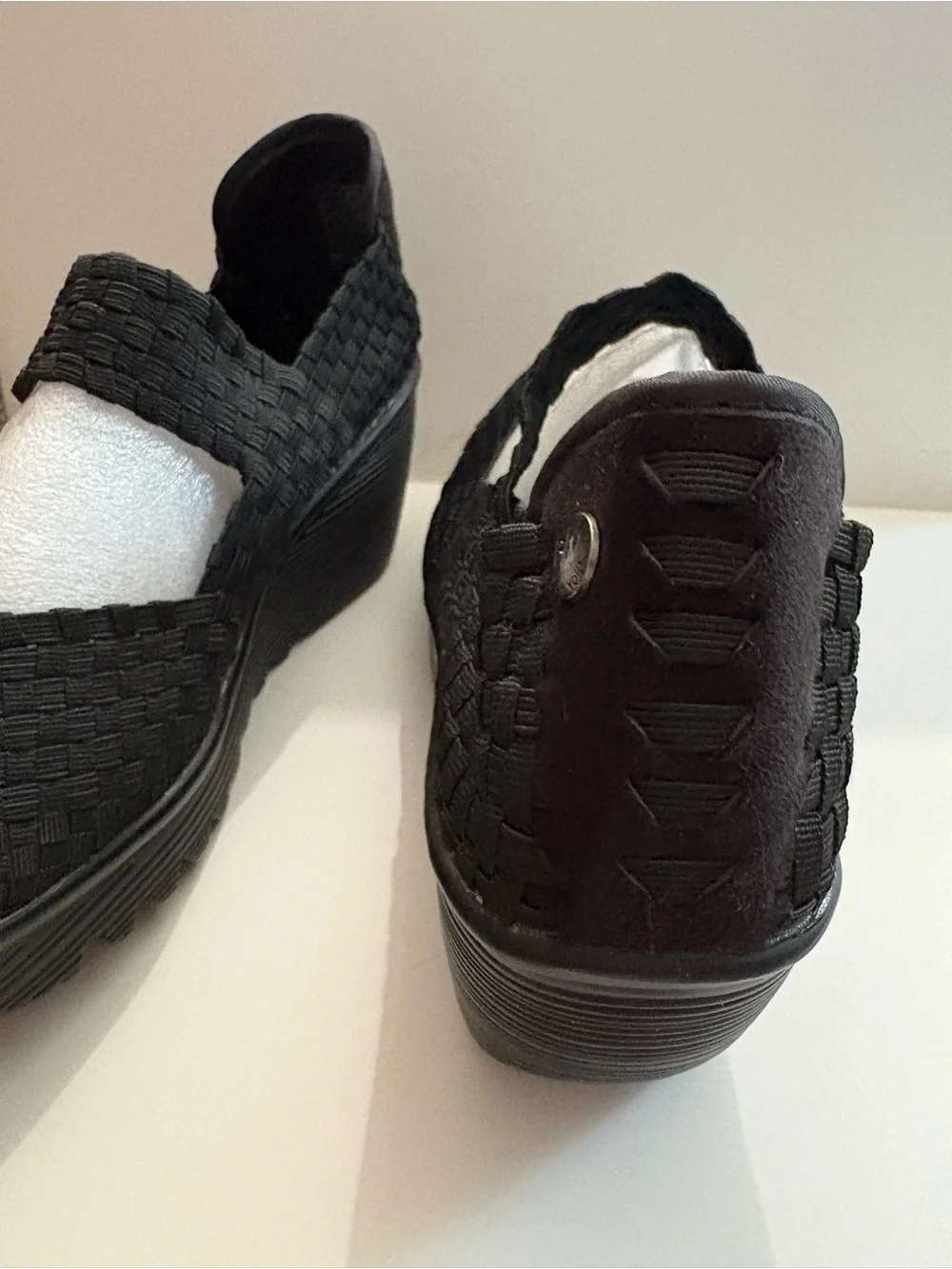 bernie mev. Black Woven Platform Slip-On platform